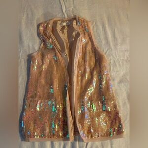 MM Couture size small light pink/Iridescent sequin vest